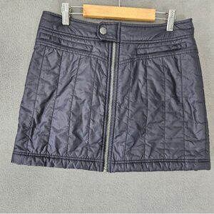Athleta Women Toasty Buns Insulated Mini Skirt Size 4 Black Zip Front Outdoor